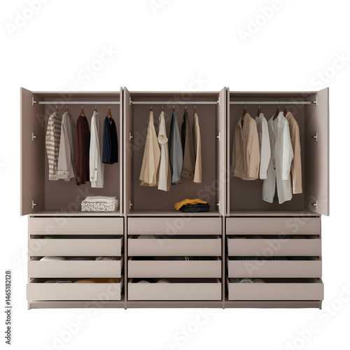 Closed Wardrobe Isolated on White Background