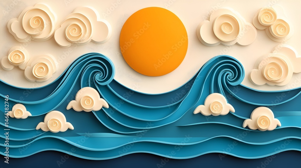 Repeating Wave Pattern on Smooth Foam Board Background Repeating Wave Pattern on Smooth Foam Board Background