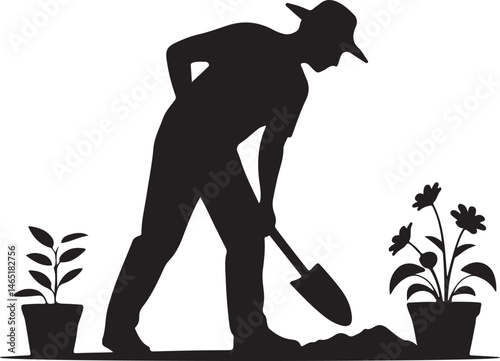 Blooming Garden Scene Silhouette

Gardener with Watering Can Vector Art

Floral Garden Under Sunlight Silhouette

Backyard Garden Tools Silhouette Design

Garden Fence and Flowers Vector Scene