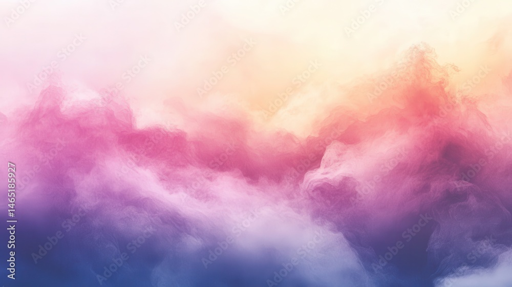 Colorful, dreamy cloudscape. Soft pastel hues blend in a vibrant sky