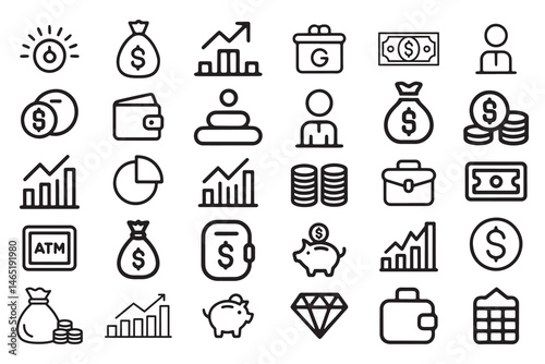 Comprehensive Set of Finance and Investment Icons