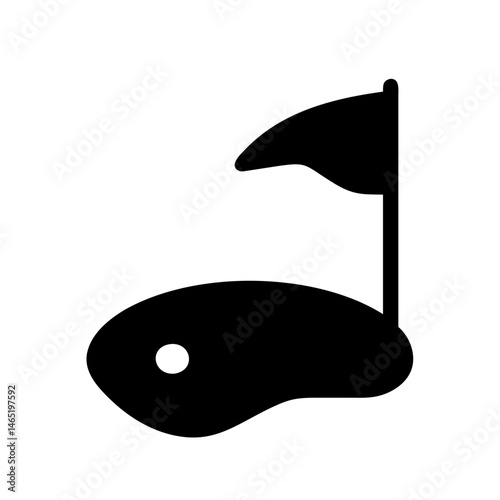 Golfing green course sport recreation activity game play leisure flag hole putting icon vector design
