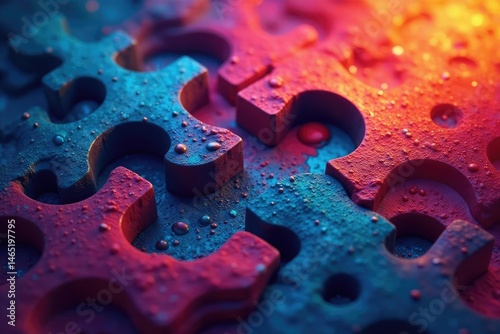 Interlocking elements forming a unified whole, integrated elements, design, texture