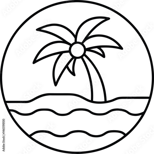 vector illustration of a tropical beach scenery