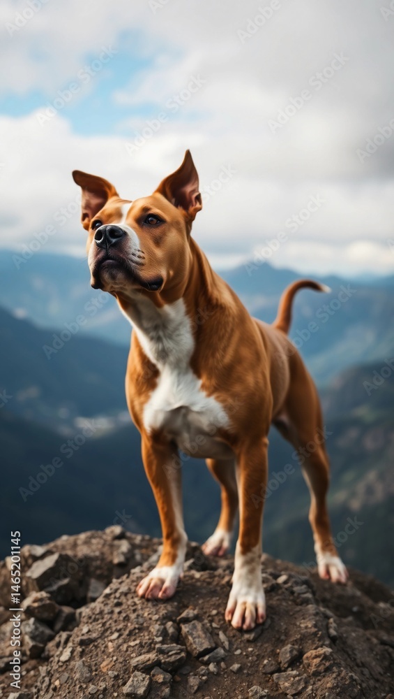 valley view strong dog pitbull dog majestic dog outdoor adventure wind in fur mountain ridge
valley view strong dog pitbull dog majestic dog outdoor adventure wind in fur mountain ridge