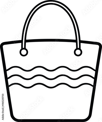 vector illustration of a vacation beach bag