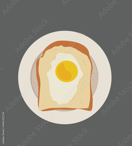 bread and eggs.Fried egg and bread isolated vector.Sandwich with Fried egg. 