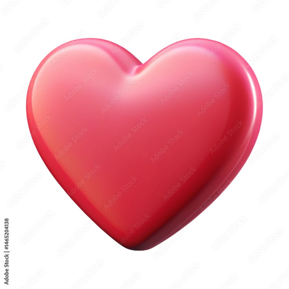 Heart 3D icon isolated on a transparent background symbolizing love and social media engagement Heart 3D icon isolated on a transparent background symbolizing love and social media engagement