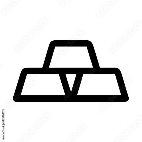 Gold bullion gold bar gold reserve gold stack precious metal finance investment wealth icon vector