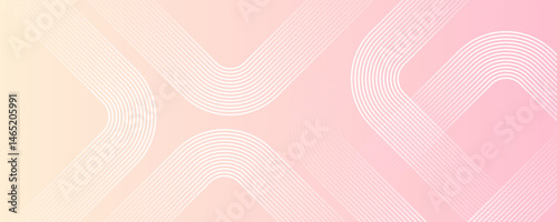 pink and yellow abstract background. Geometric stripe line art design. Modern geometric pattern. Futuristic style. pastel colorful, pink and yellow gradations.