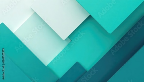 Fototapeta Naklejka Na Ścianę i Meble -  Geometric abstract wallpaper with bold teal and grey shapes , lines, abstract, blue