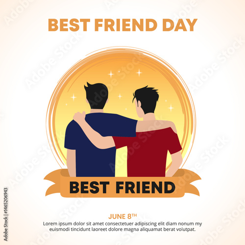 National Best Friend Day design with a best friend hugging