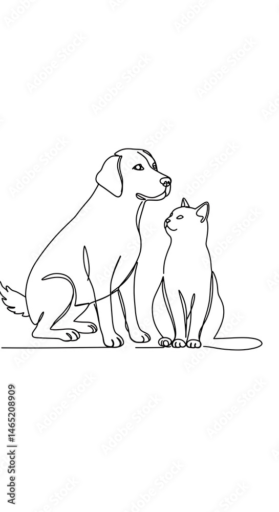 Obraz premium Unwavering Companionship: A Line's Tale AI Generated