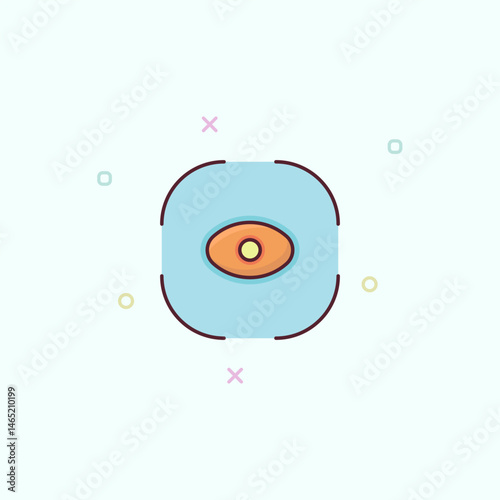 Futuristic biometric UI vector eye scanner icon suitable