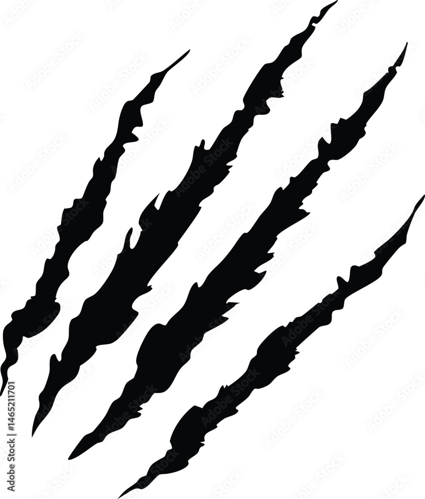Animal Claw scratches mark silhouette vector, tiger scratches signs, cat scratches signs, dog scratches signs, bear scratches signs, lion scratches signs