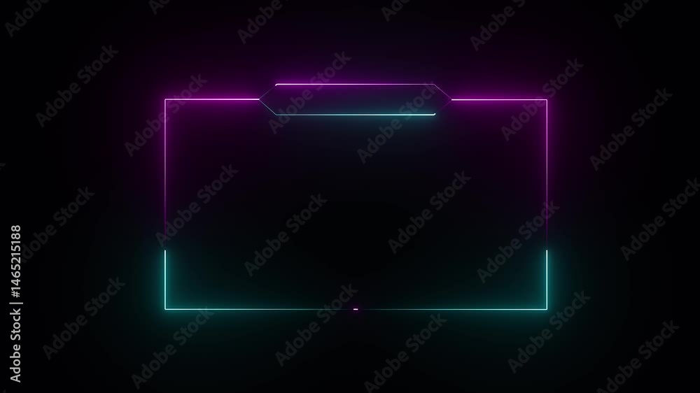 live streaming neon text frame animation box frame neon frame live streaming game live Stream overlay animation for live streaming video Titles 4k animation video .live streaming neon text frame
