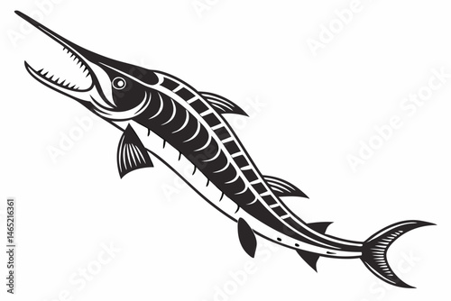 gar sihouette black vector