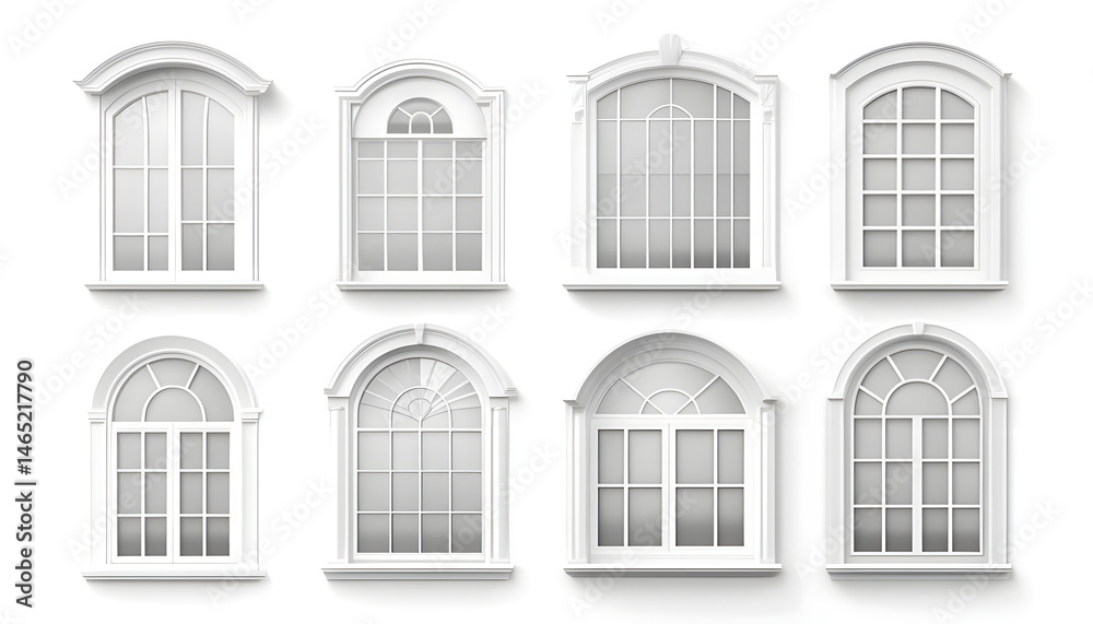 Set of modern windows on white background Set of modern windows on white background