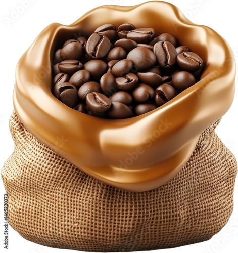 Premium Coffee Beans in a Sack photo