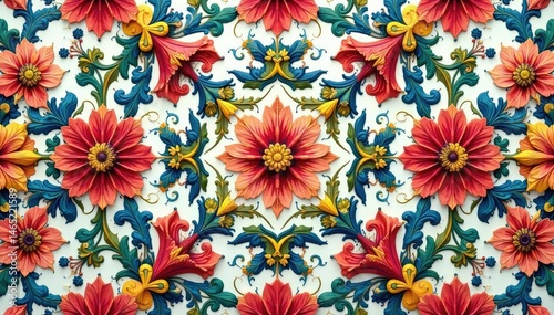 Intricate floral design, repeating seamlessly , spring, design, design element