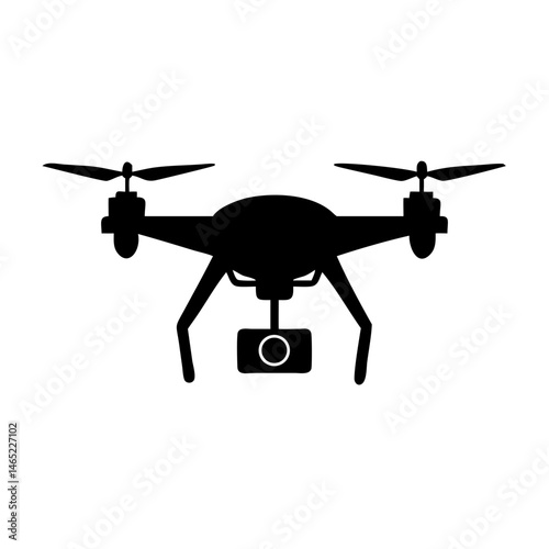Drone quadcopter aerial photography unmanned vehicle uav remote control flying camera technology icon silhouette
