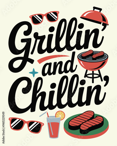 BBQ T-Shirt Design Vector, Vector typography t-shirt design template.