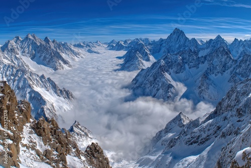 The Swiss Alps Jungfrau region boasts incredible snow-covered peaks visible from Schilthorn