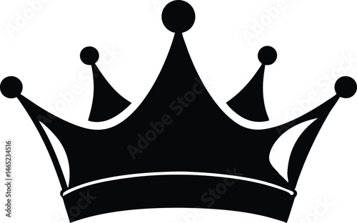 crown silhouette vector illustration, crown black clipart, crown symbol