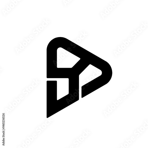 Sharp geometric sound logo for audio software, digital platforms, or futuristic apps. Ideal for innovative tech use.

