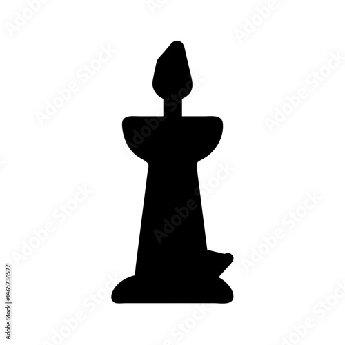 Illustration of candle candleholder candlestick flame light wax burning black silhouette shape