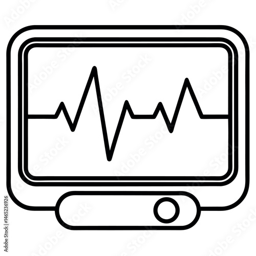 Line art of electrocardiogram machine – modern diagnostic tool icon