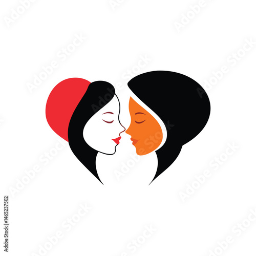 Celebrating Love Interracial Couple Heart Design