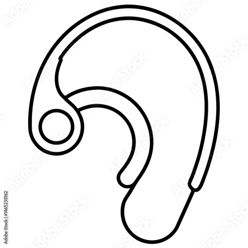 Line art icon of hearing aid – behind-the-ear device vector