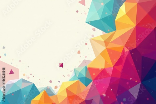 Geometric shapes in vibrant color, modern style , design, pattern, vibrant