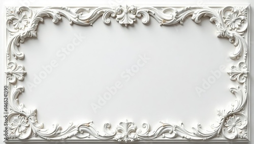 Intricate Roman relief carving on pure white surface, italy, decoration, curve