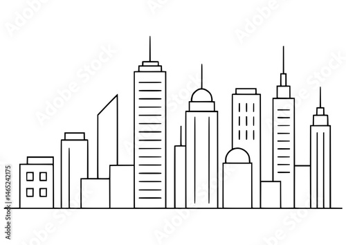 Urban city skyline silhouette vector