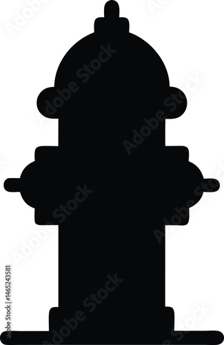 fire hydrant silhouette vector, fire hydrant isolated, firefighting equipment icon