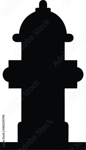 fire hydrant silhouette vector, fire hydrant isolated, firefighting equipment icon