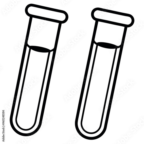 Lab test tubes vector icon – thin line medical research illustration
