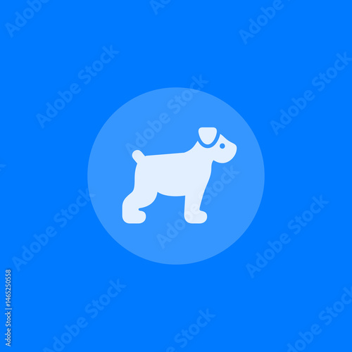 Dog Silhouette Circle Icon

