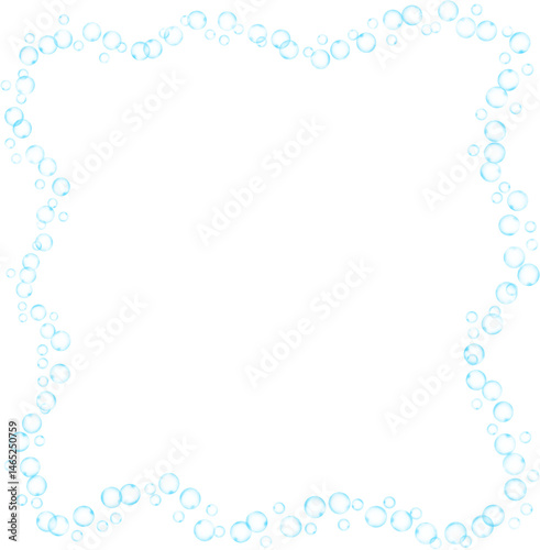 Bubbles Square Frame Wave Border