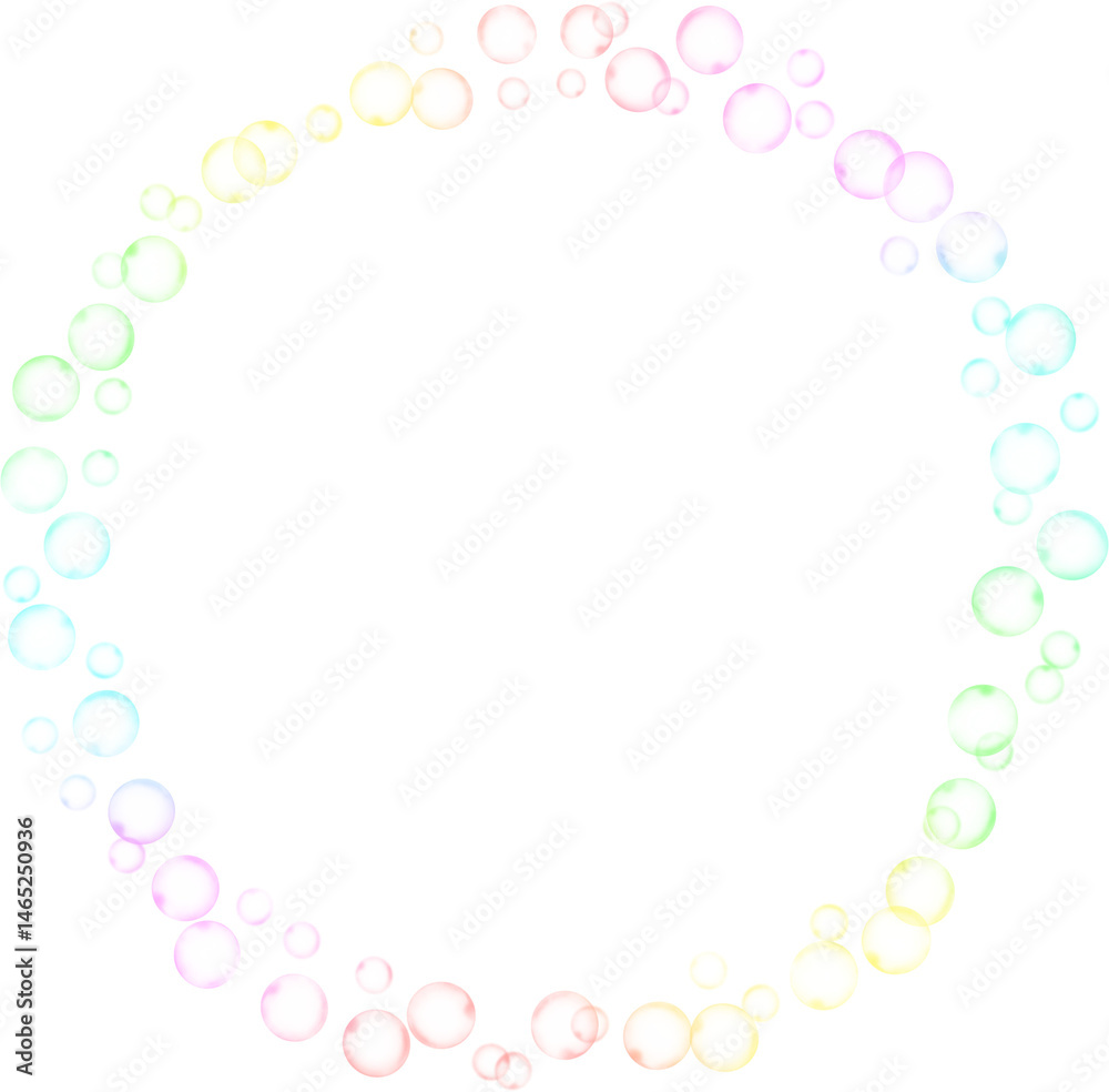Bubbles Circle Rainbow Frame Border Bubbles Circle Rainbow Frame Border