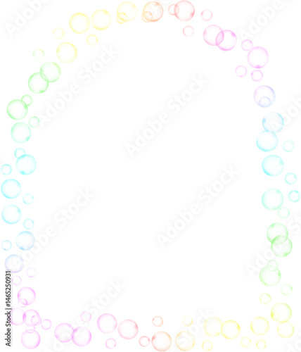 Bubbles Arched Rainbow Frame Border