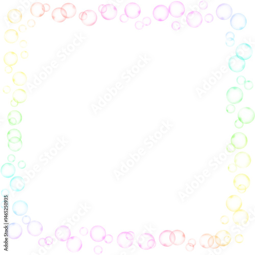 Bubbles Square Rainbow Frame Border