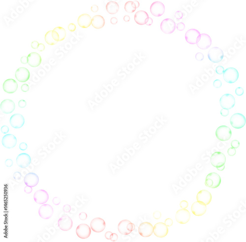 Bubbles Circle Rainbow Frame Border