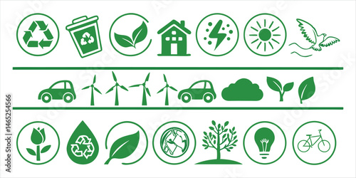 Green energy & conservation icons