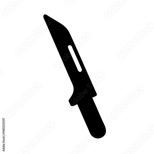 Illustration of black knife blade sharp weapon cutting tool equipment for hunting and combat use design