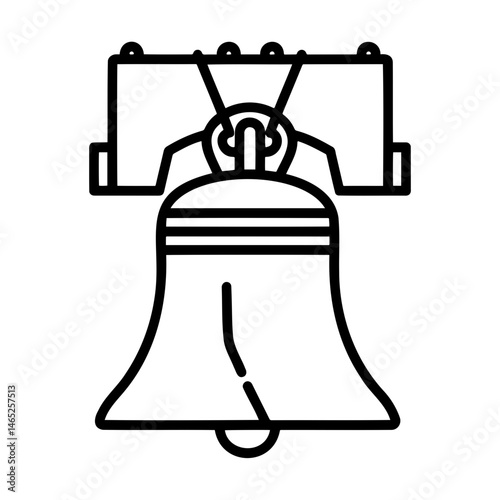 Independence Bell outline symbol representing freedom and hope  
