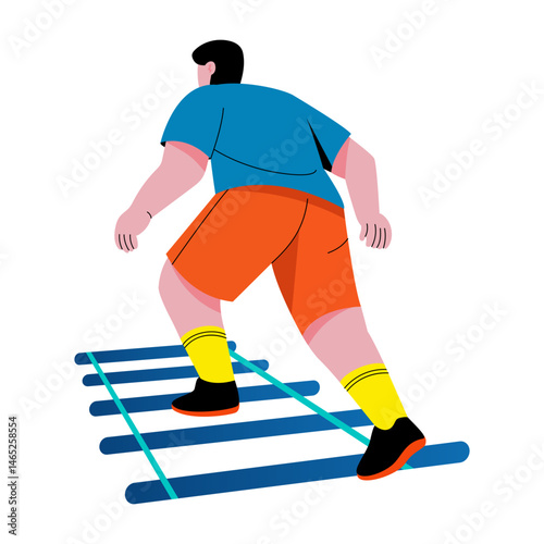 A flat style illustration of agility ladder