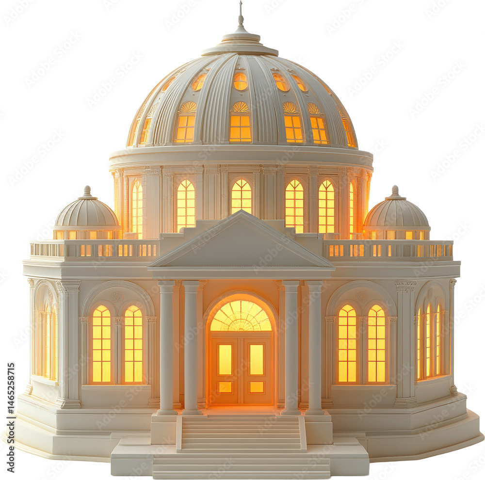 Obraz premium Elegant Architectural Model of a Classical Building